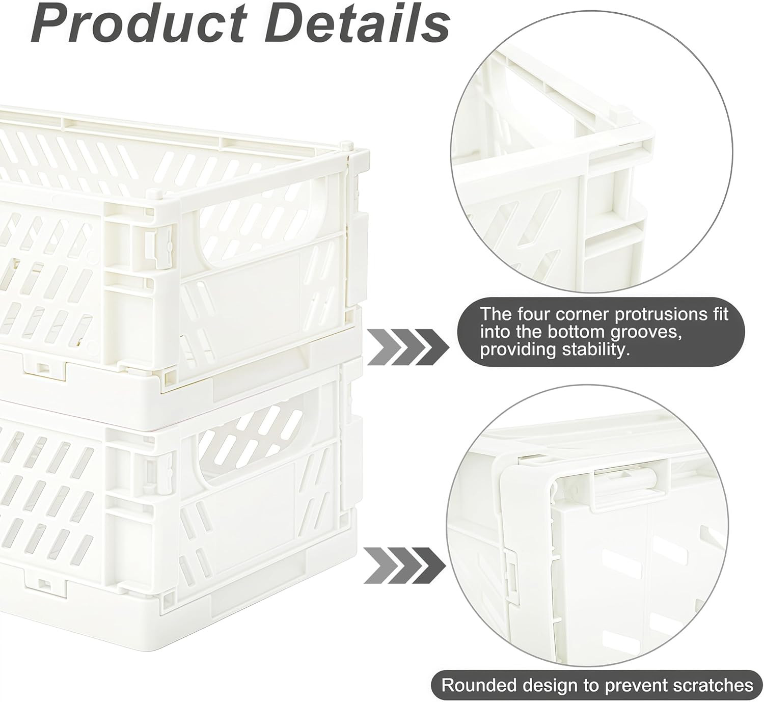 2 Pack Mini Foldable Small Plastic Baskets for Organizing and Storage，Collapsibl