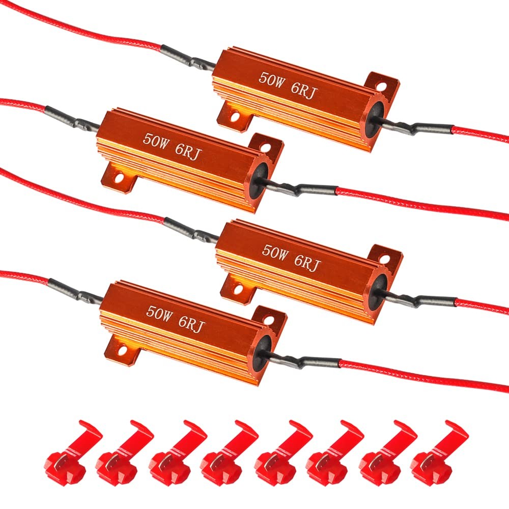 4 PCS Load Resistor,LED Turn Signal Resistor Flasher Adaptor with Wire 4 Pcs