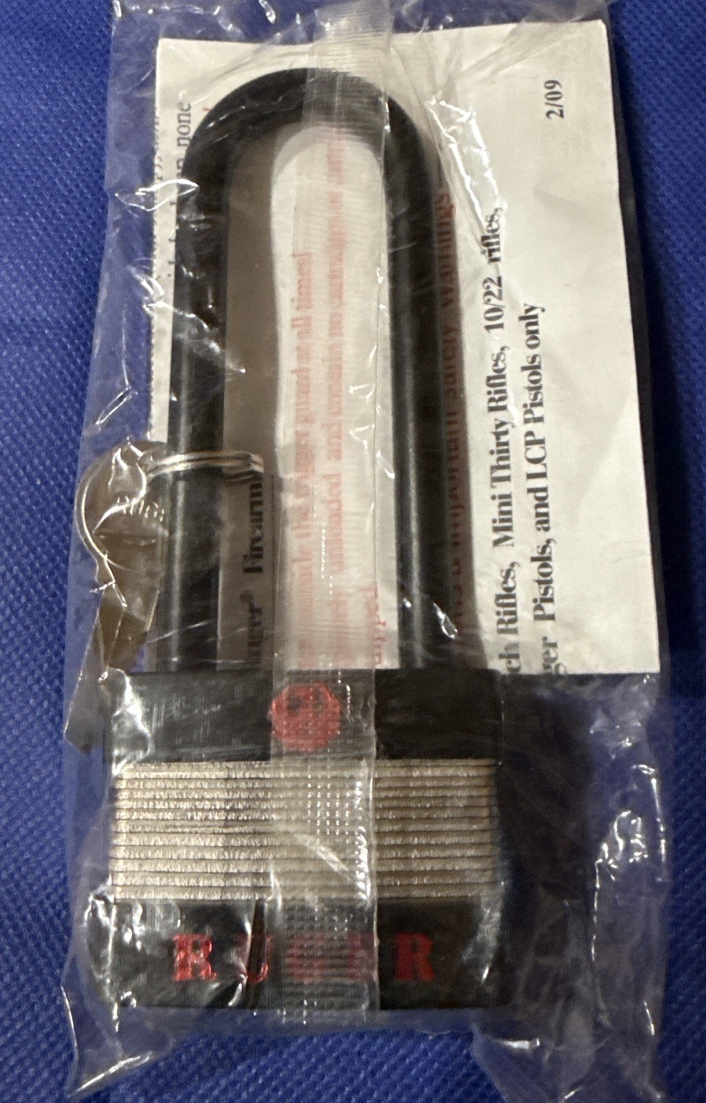 Ruger 5035 Gun Lock 3.5" x 50 MM w/ instructions and 2 Keys NEW unopened padlock