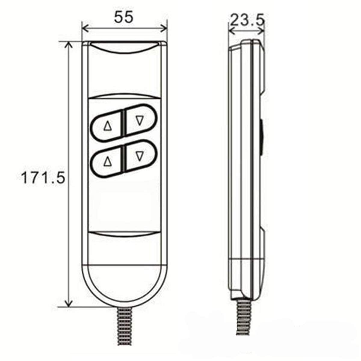 Up and Down 4 Button 5pin Roll Line 180° Electric Sofa Remote Hand Control fo...
