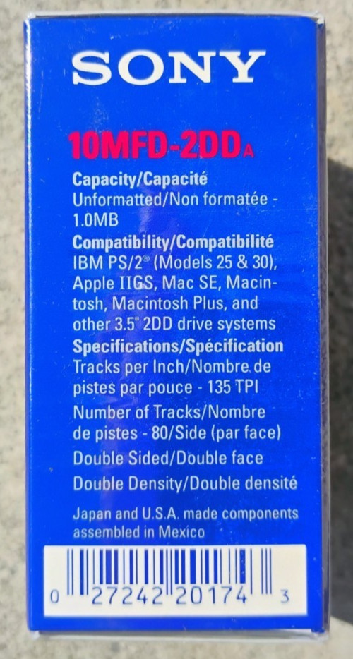 MFD-2DD A Micro Floppy Disks w/ 1MB; x 10 Disks; SONY - NEW/Complete in Box