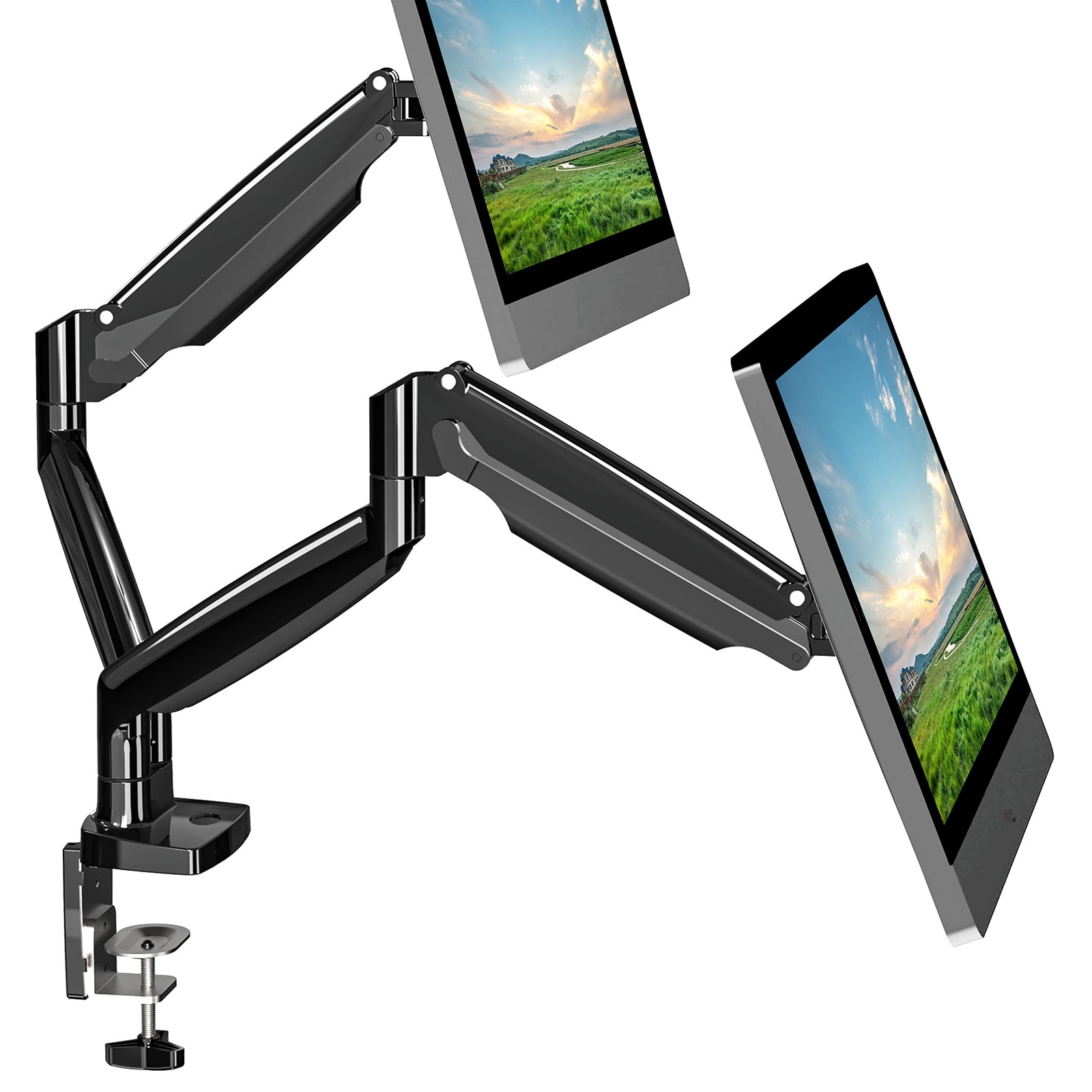 Dual Monitor Mount, Dual Monitor Desk Mount for Two Ultrawide 22"-34" Flat/Cu...
