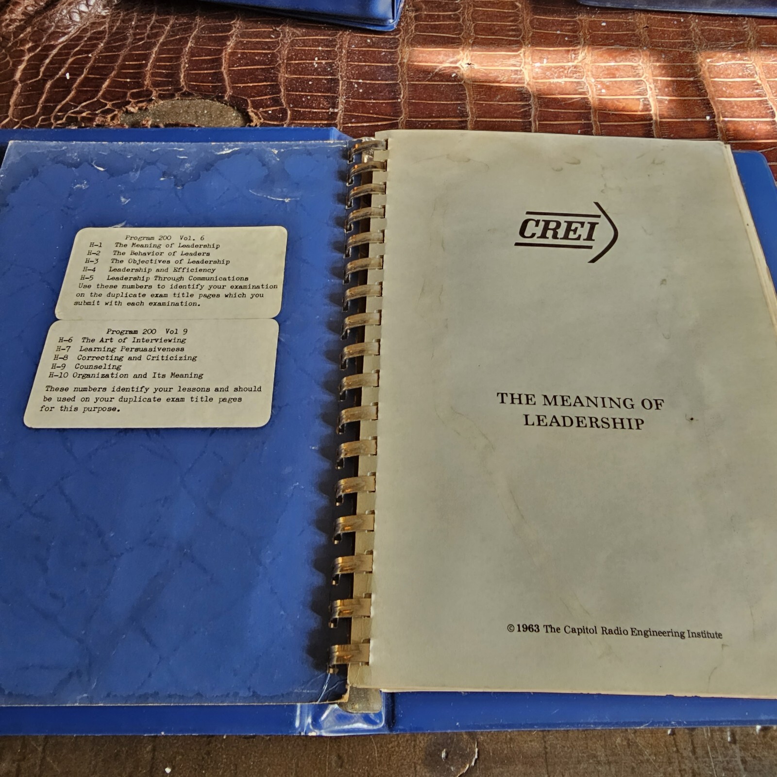 CREI Advance Engineering Technology Manual/Book Leadership, Interview, Counsel