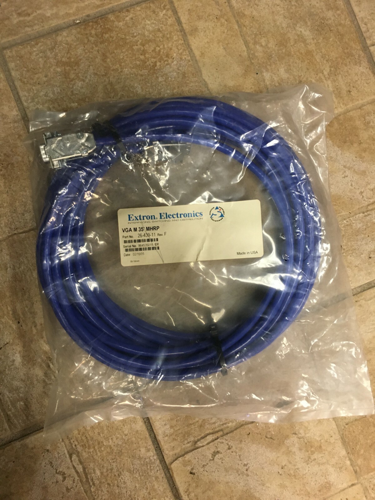 Extron VGA M 35' MHRP Sealed Brand New Free Shipping PN 26-439-11 rev F