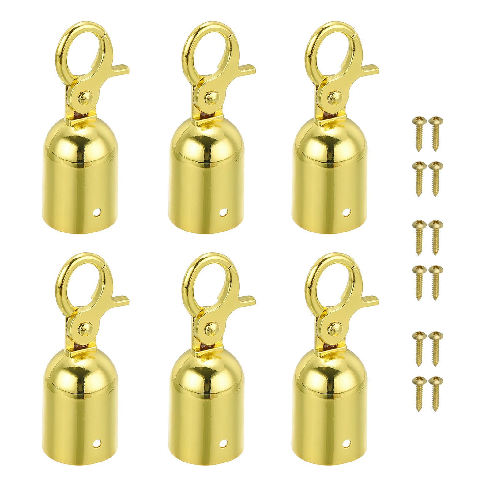 1.1"x3.2" Stanchion Rope End Stopper, 6 Pack Cord End Caps End Cap, Golden