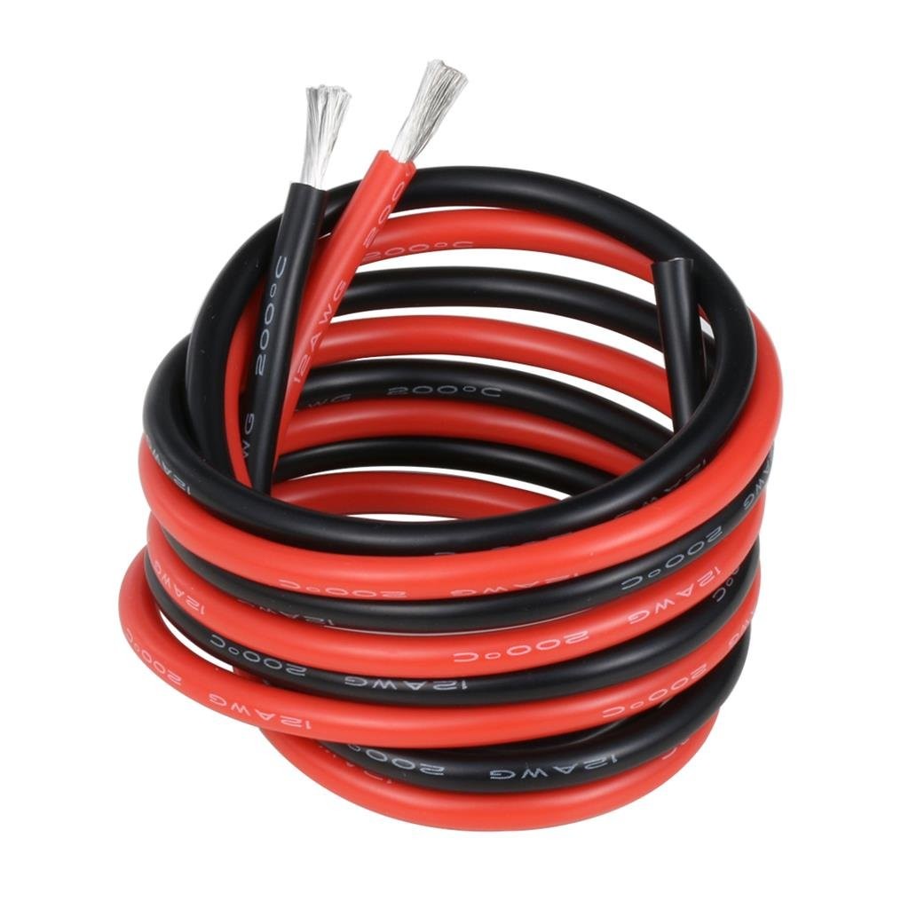 BNTECHGO 12 Gauge Silicone Wire 10 ft red and 10 ft Black Flexible 12 AWG Str...