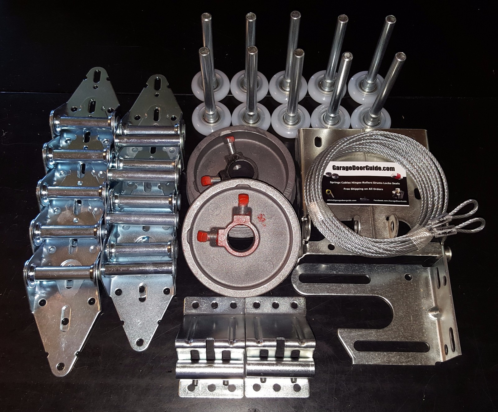 Garage Door Hardware Complete Kit - Med Duty 14 GA - 18x10 or 16x10 - 5 Section
