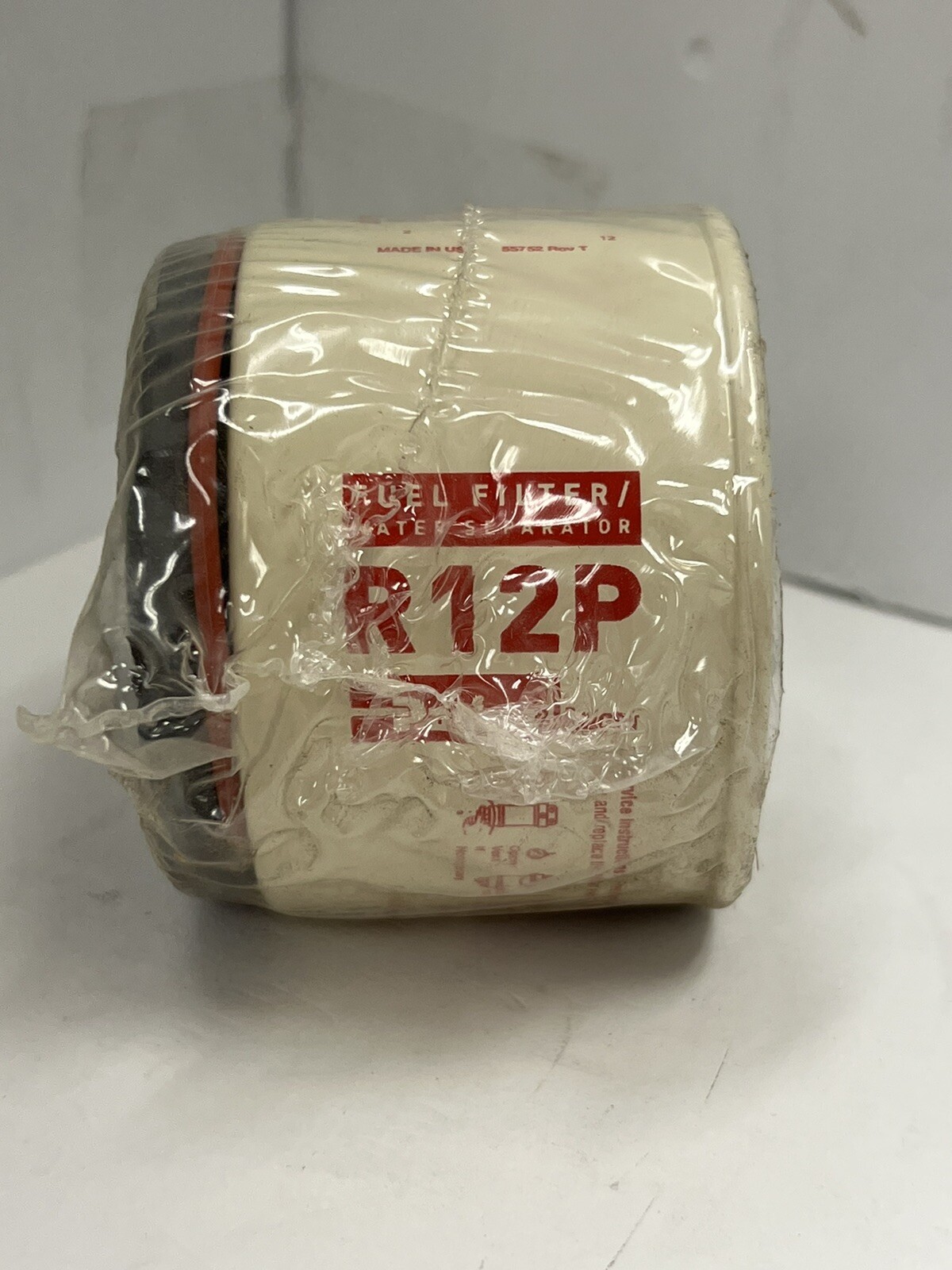 (1) NEW R12P Parker Racor Fuel Filter 30 Micron For Vacuum (suction side)