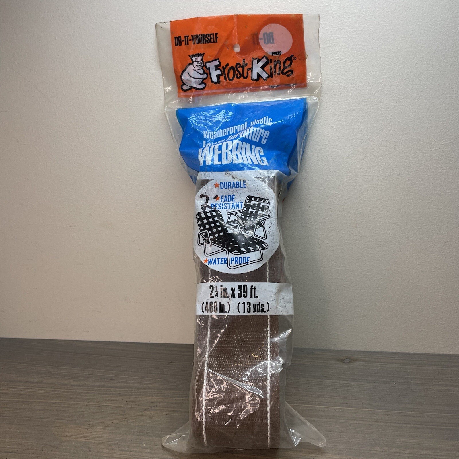 New Frost-King Lawn Furniture Webbing Brown W/ White Accent  2.25in × 39ft NOS