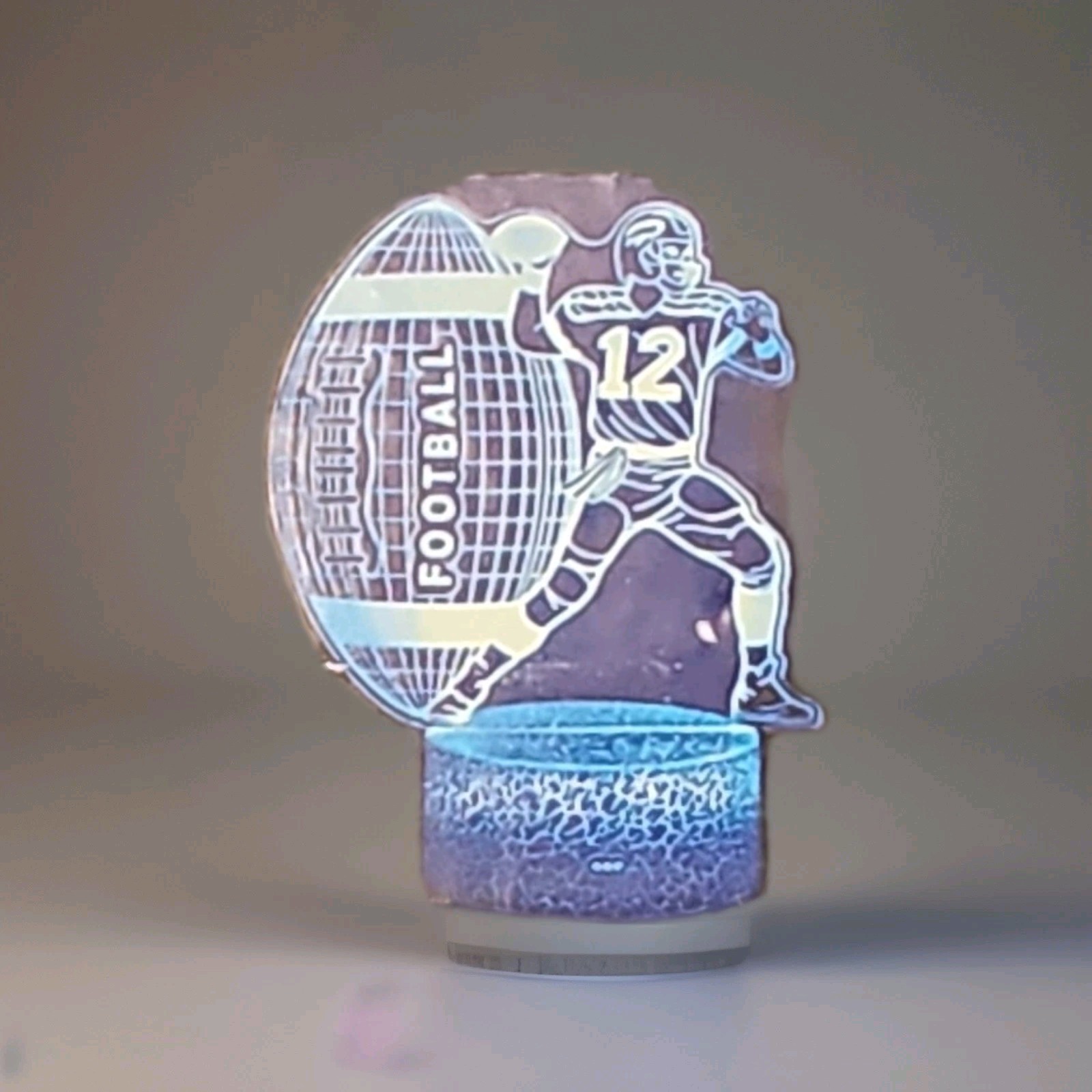 Tom Brady #12 3D Optical Illusion Night Light - 7 LED Color Changing Lamp NEW!!!