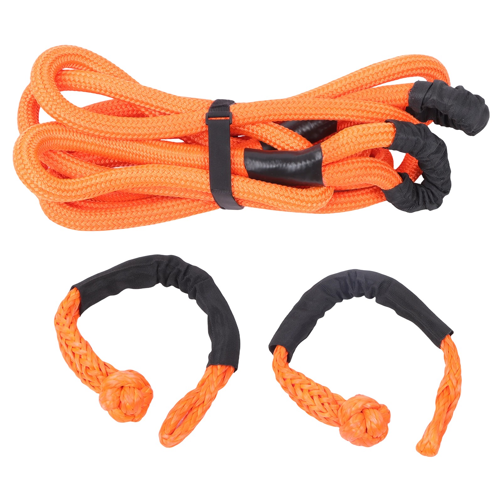 1"×20‘ Kinetic Recovery Tow Rope Orange Heavy Duty Energy Rope W/ 2 Shackles