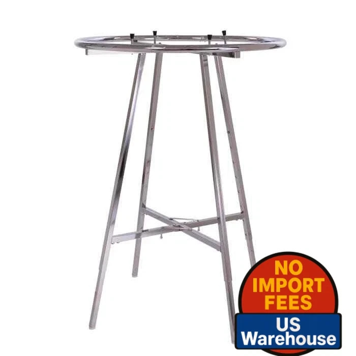 Econoco K52WD 36" Round Folding Clothing Rack Chrome Round Tubing Display Stand
