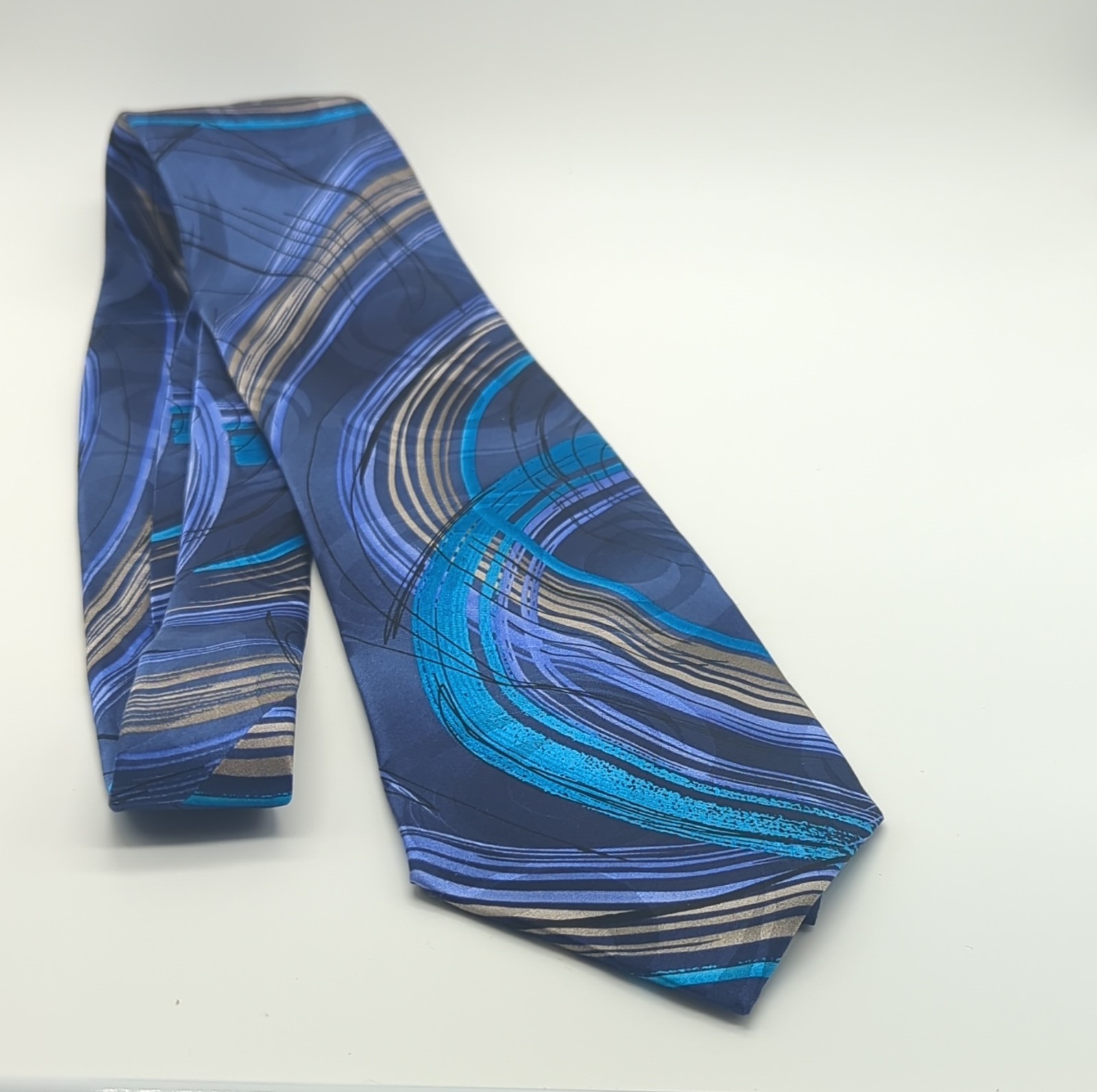 J. Garcia Clockworks Collection Blue Abstract Pattern Men's Tie Grateful Dead