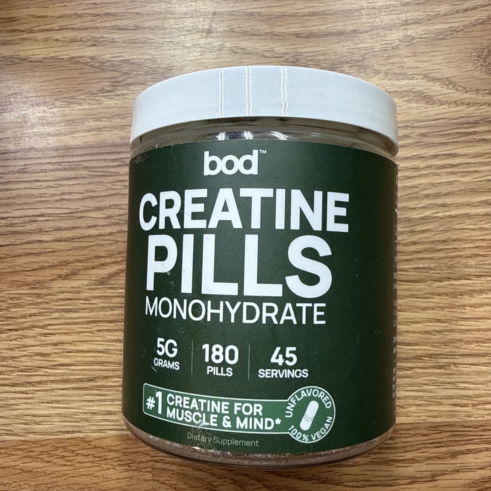 Creatine Monohydrate Pills - Muscle Builder, 180 Capsules, 45 Servings