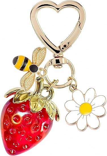 Cute Cherry Strawberry bag charms keychain purse accessories charm for women