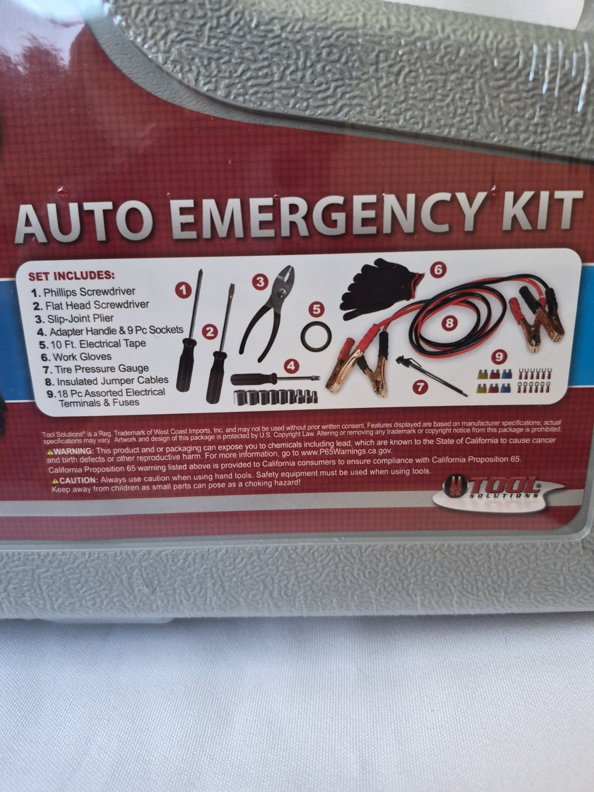 Auto Emergency Kit 35 pieces SEALED Hardcase road safety kit
