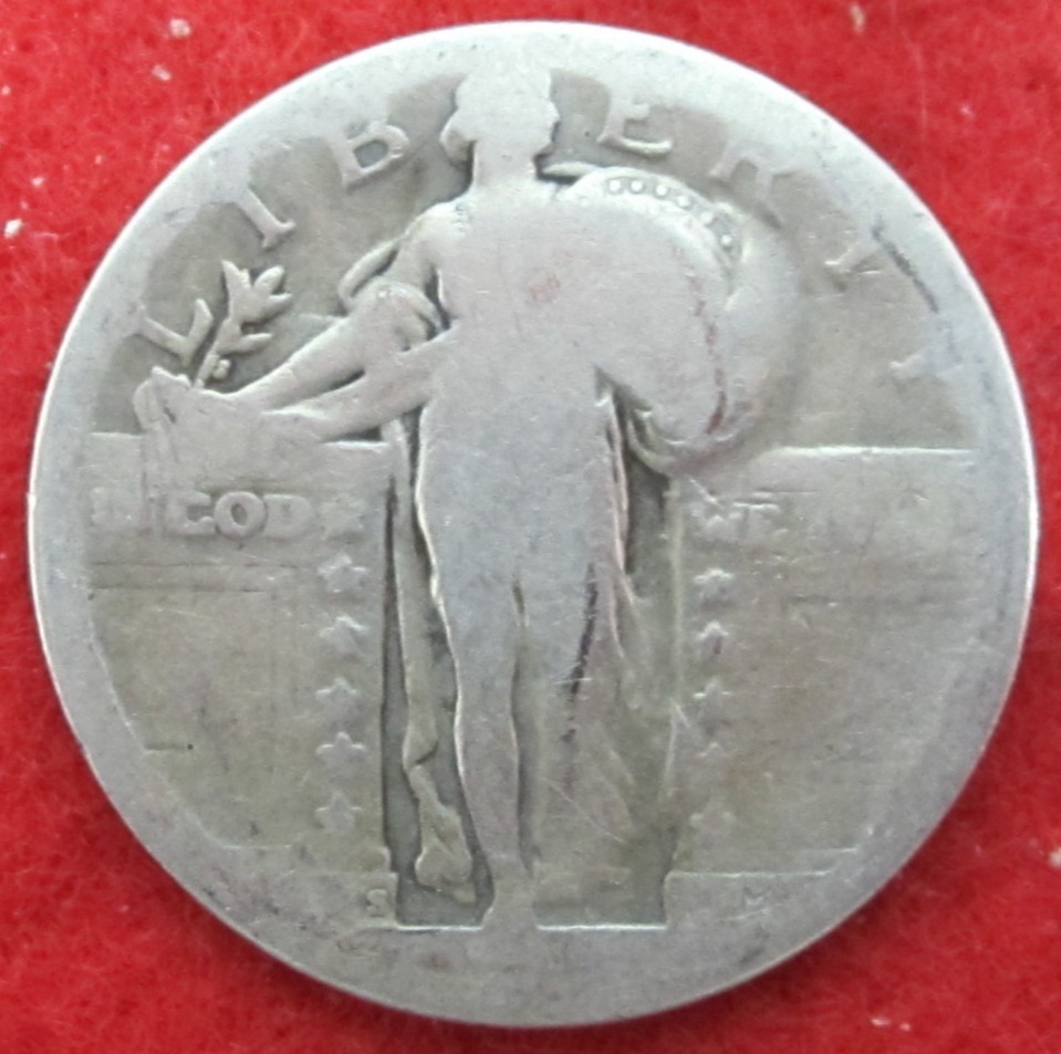 No Date S Standing Liberty Silver Quarter - Circulated - Actual Coin K64