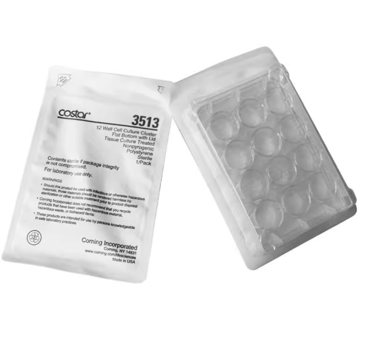 1PC Corning 12 well 3513 sterile cell culture plate #L1137T LZ