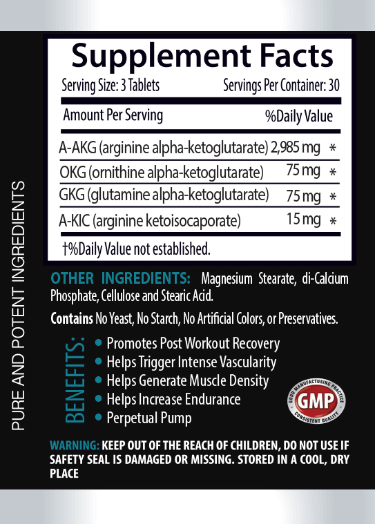 Nitric Oxide 3150mg Tablets - Muscle Mass - 90 Capsules 1 Bottle