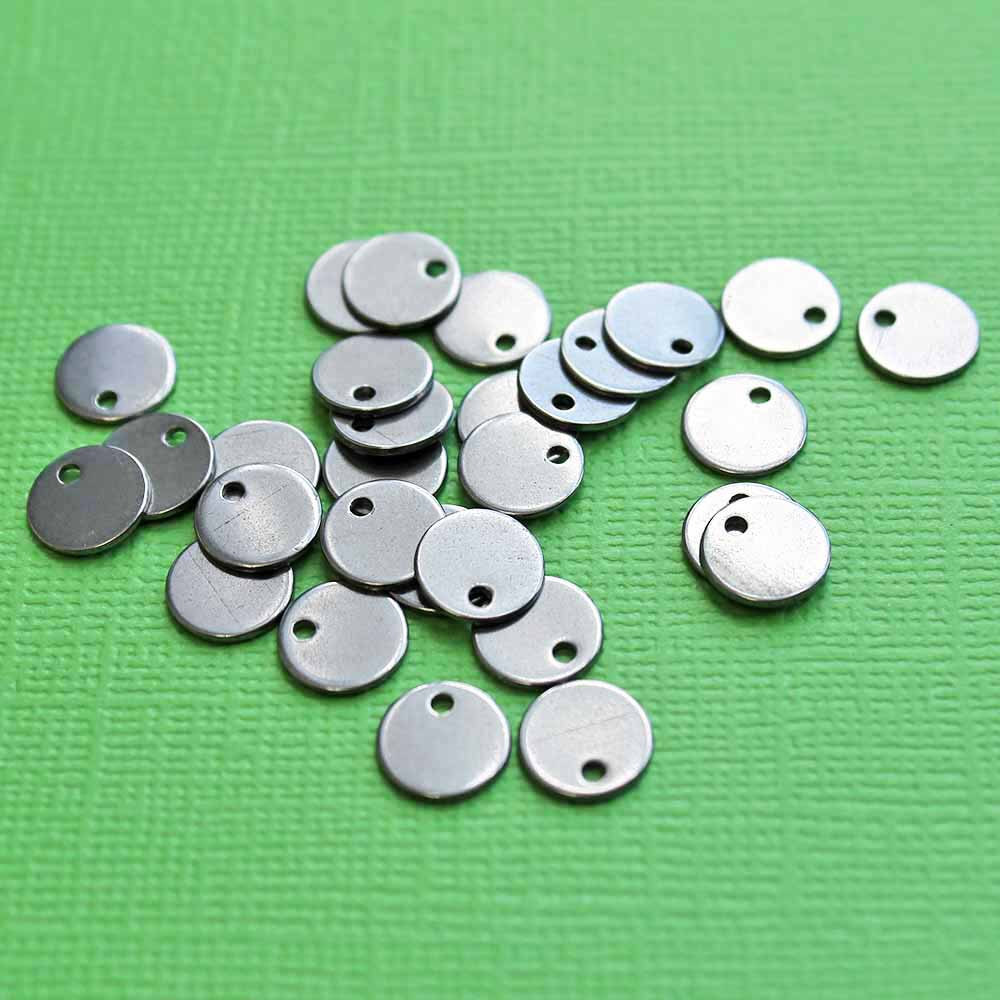10 Stainless Steel Tags Perfect for Stamping 8mm x .5mm - MT006
