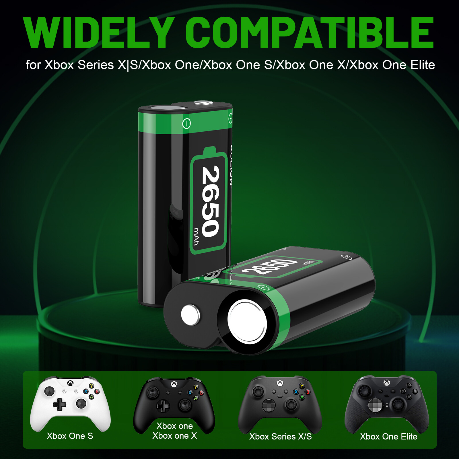 New For Microsoft Battery For Xbox One Wireless Controller 2650mAh Rechargeable