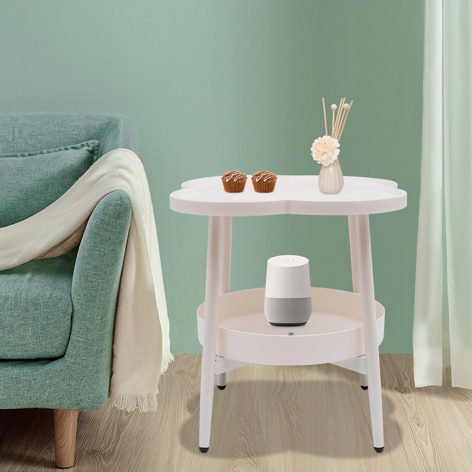 Four-leaf Clover Shape End Table Coffee&Tea Table Sofa Side Snack Table?????