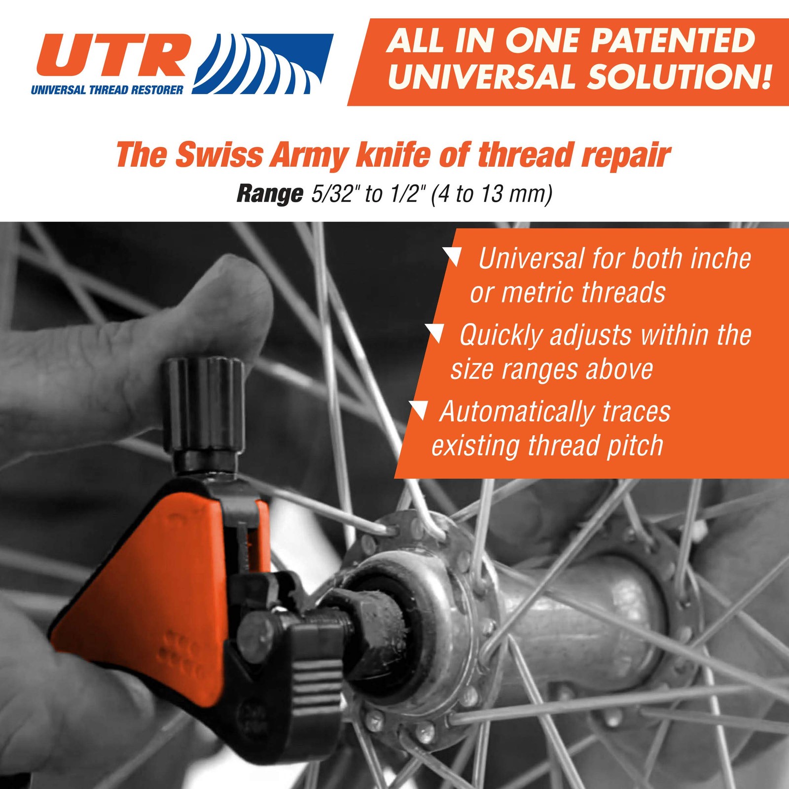 Universal Thread Restorer External Repair Tool Maintenance Re-Threading Tool