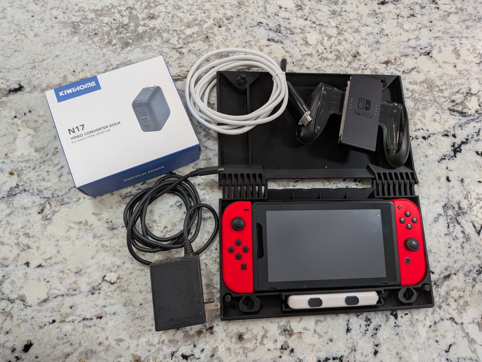 Nintendo Switch Console Bundle with KIWIHOME N17 Video Converter Dock, Joy-Con