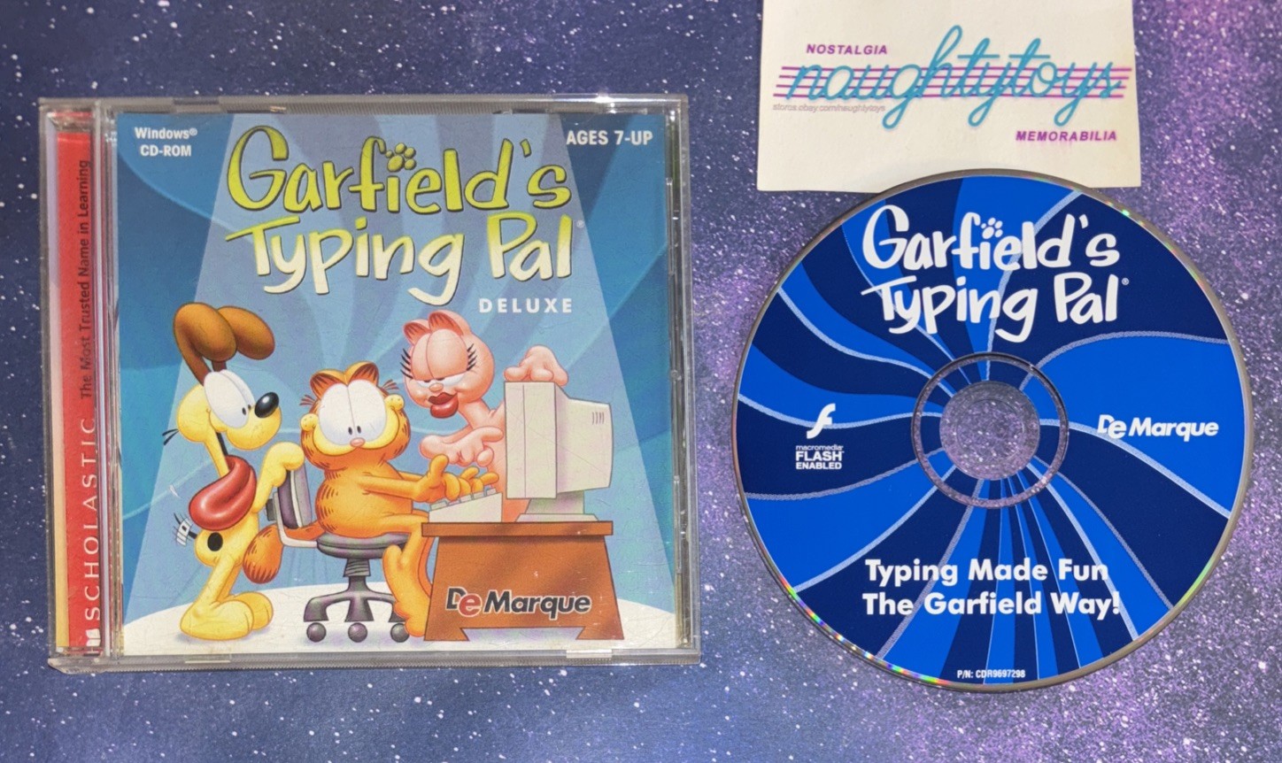 Vtg Garfield's Typing Pal Deluxe PC CD-Rom (2003, Scholastic)