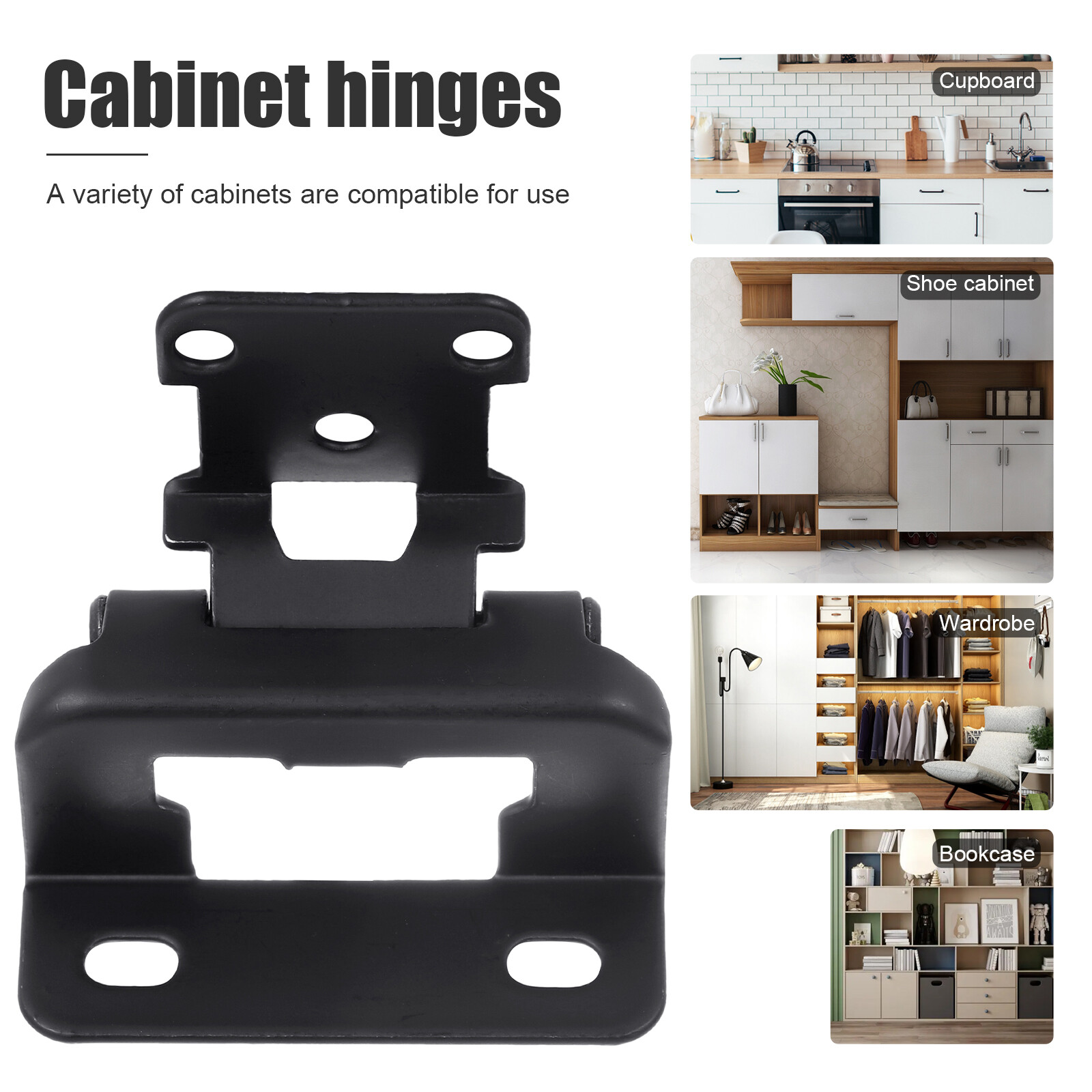 10 Pcs 1/2" Overlay Semi Partial Wrap Around Self Closing Cabinet Door Hinges US