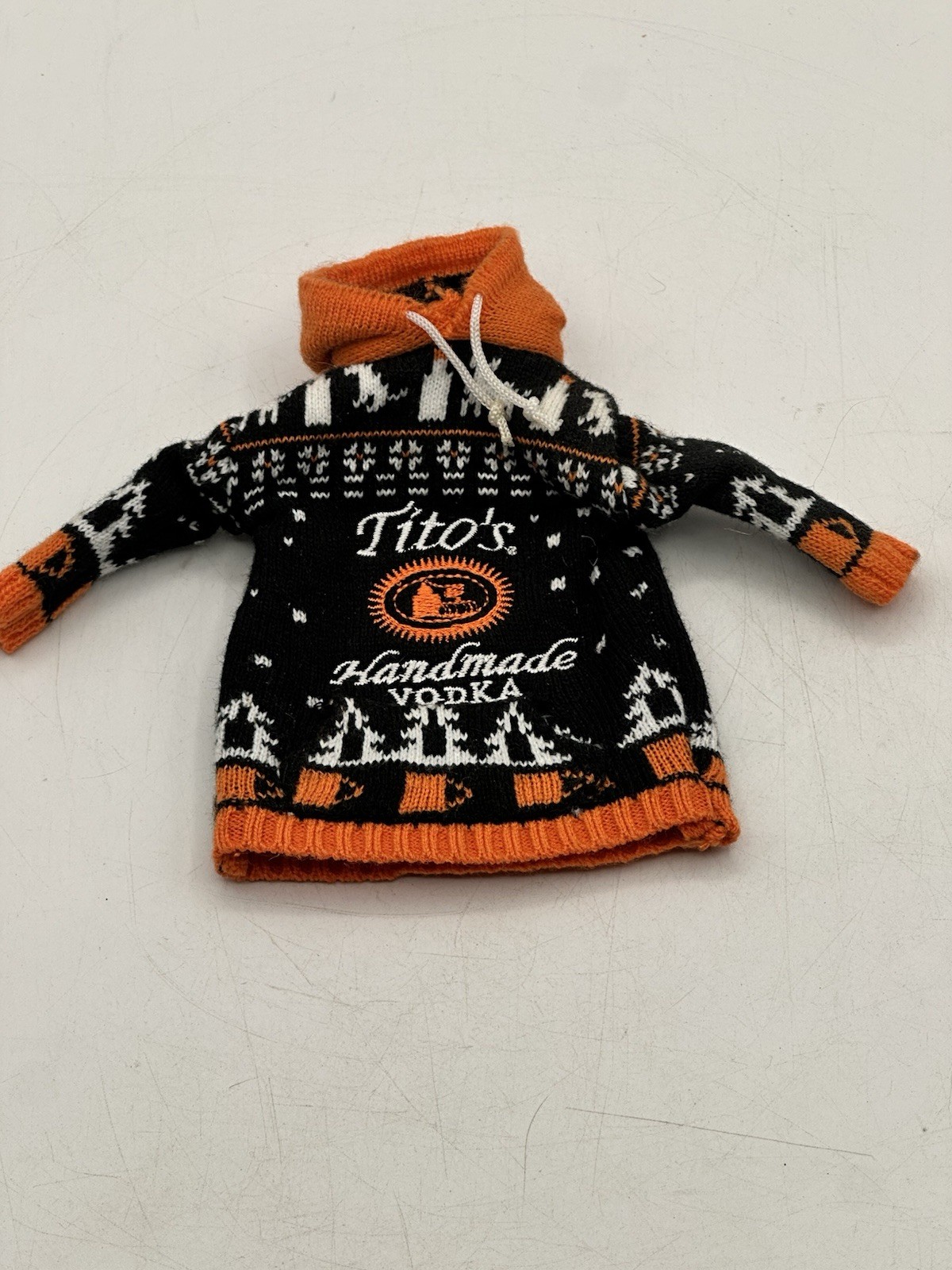 Tito’s Handmade Vodka Ugly Sweater Hoodie Bottle Cover 2019 Holiday Embroidered