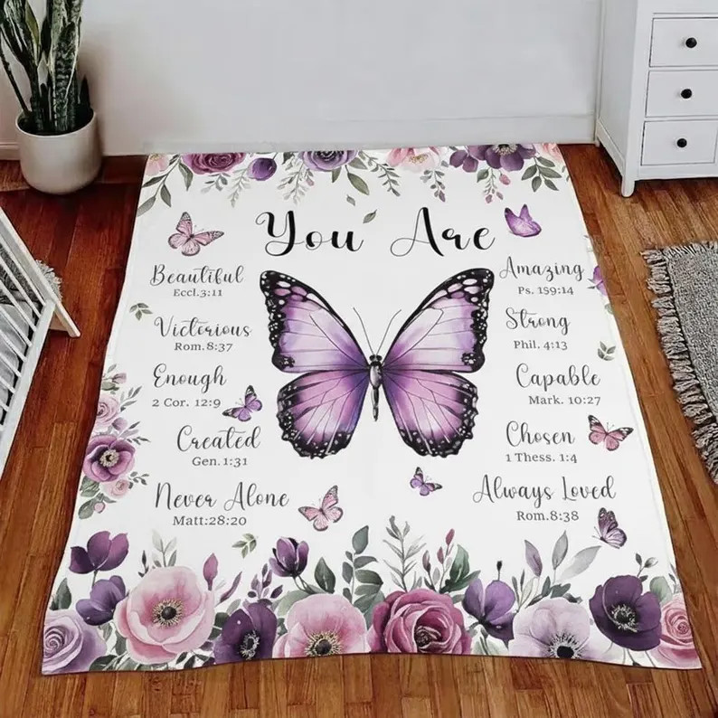Personalized Inspirational Quote Blanket Custom Gift Throw Cozy Soft