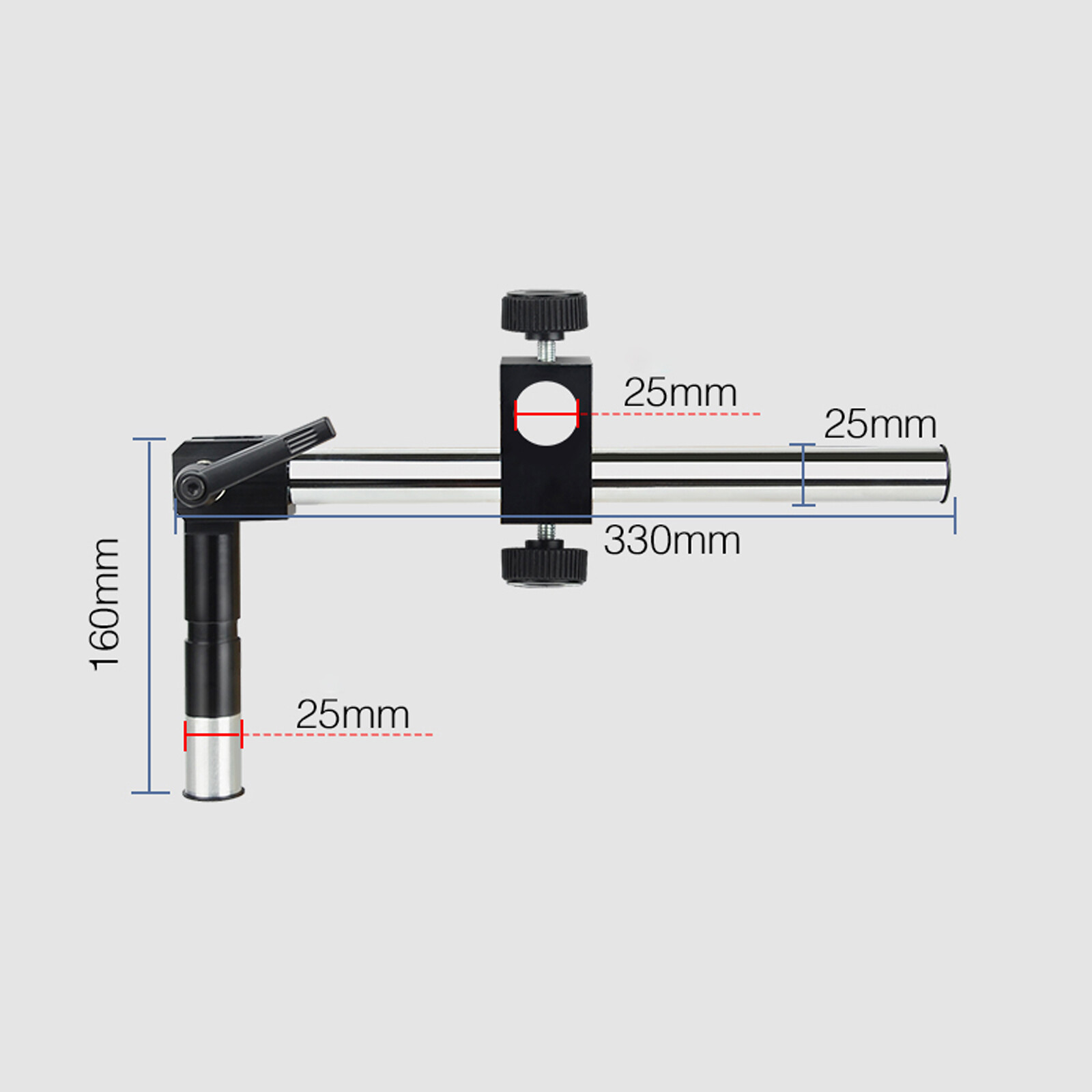 Microscope Camera Adjustable Boom Large Stereo Arm Table Stand Holder 10-265mm