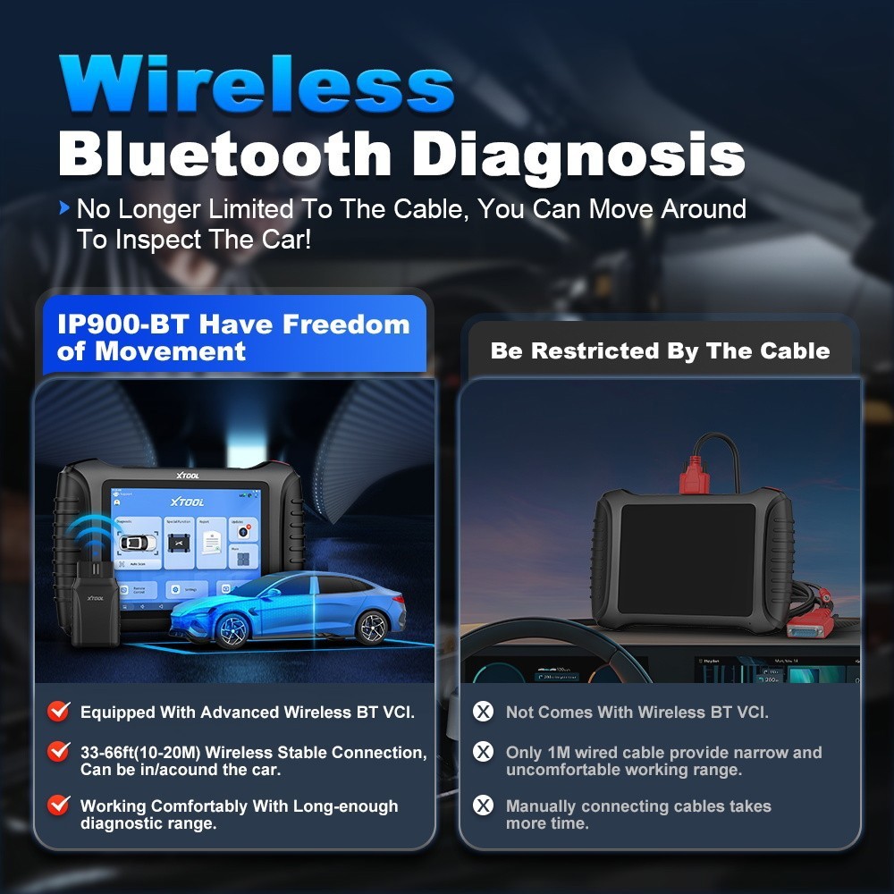 USED XTOOL IP900BT OBD2 Scanner AI-Assisted Wireless Diagnostic Tool Key Coding