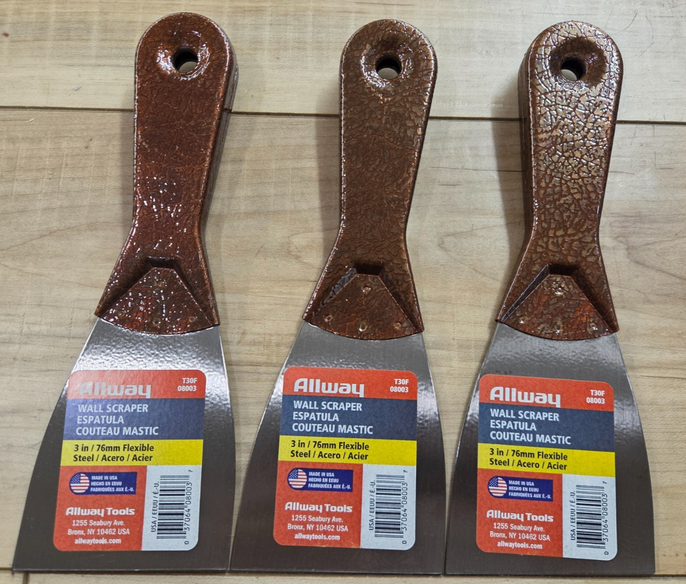 ALLWAY TOOLS T30F 3" Flex All Steel Wall Scraper Lot of 3