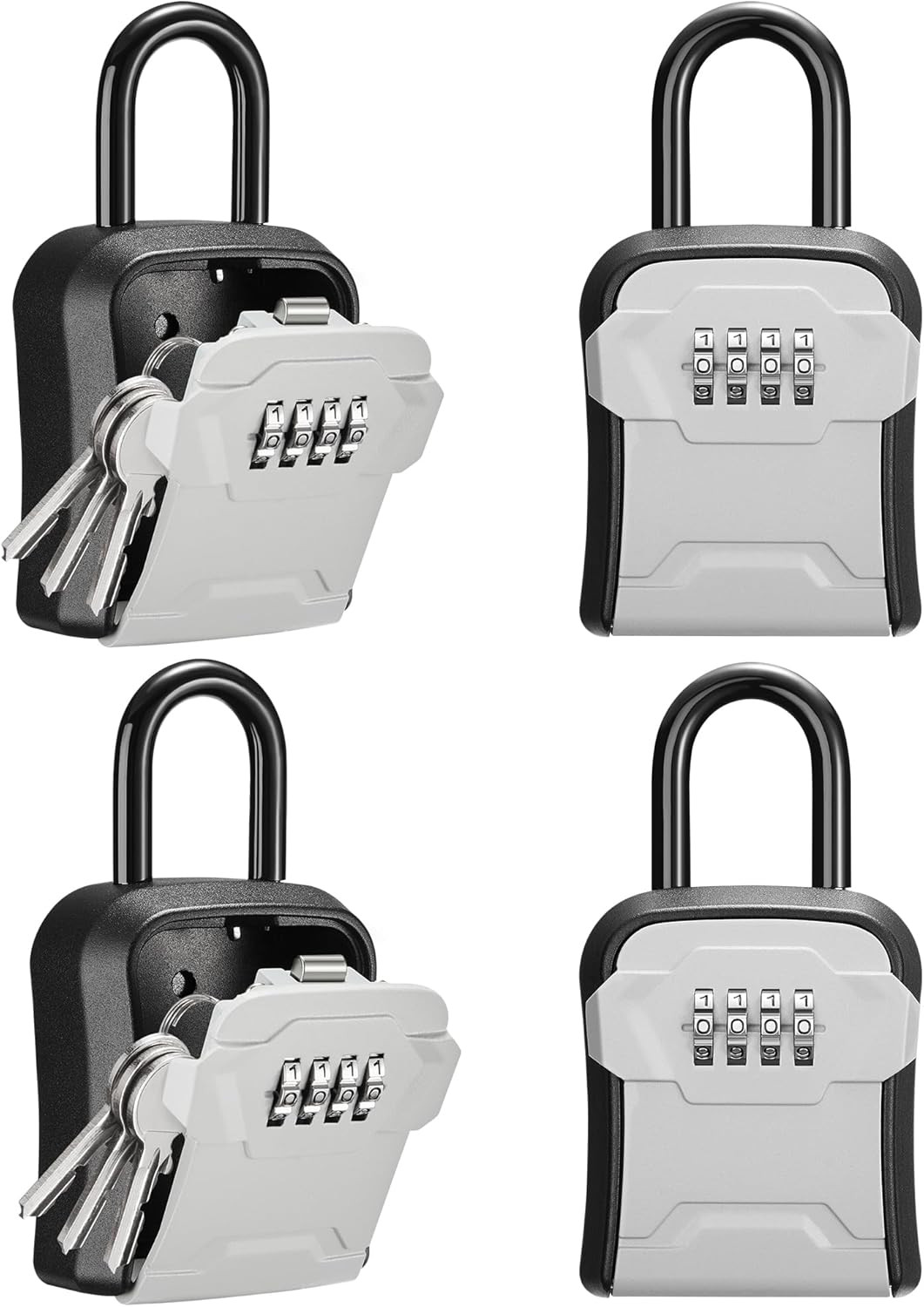 Lock Box, Key Lock Box Wall Mount & Portable Combination Lockbox with Resetta...