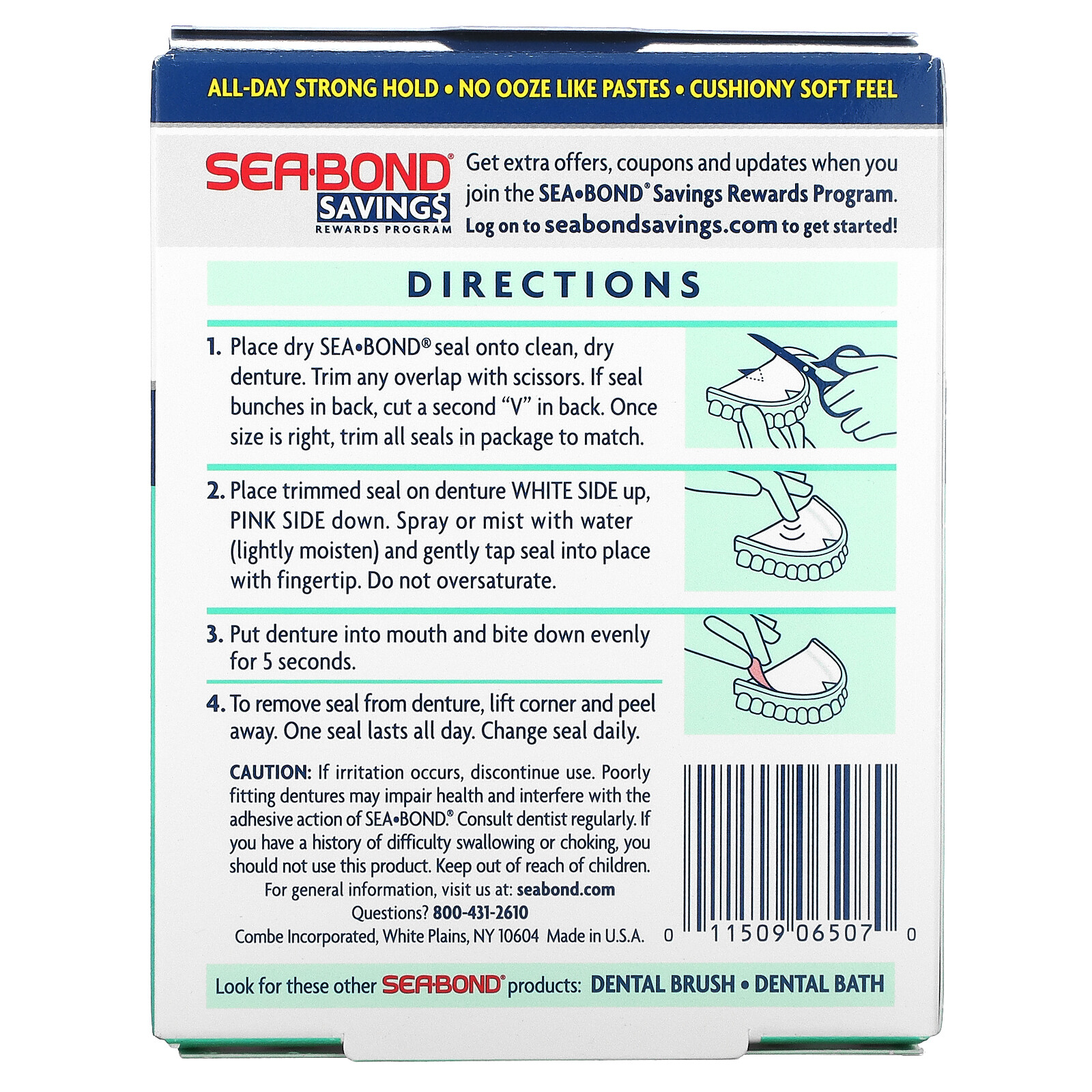 Denture Adhesive Seals, Fresh Mint, 30 Uppers