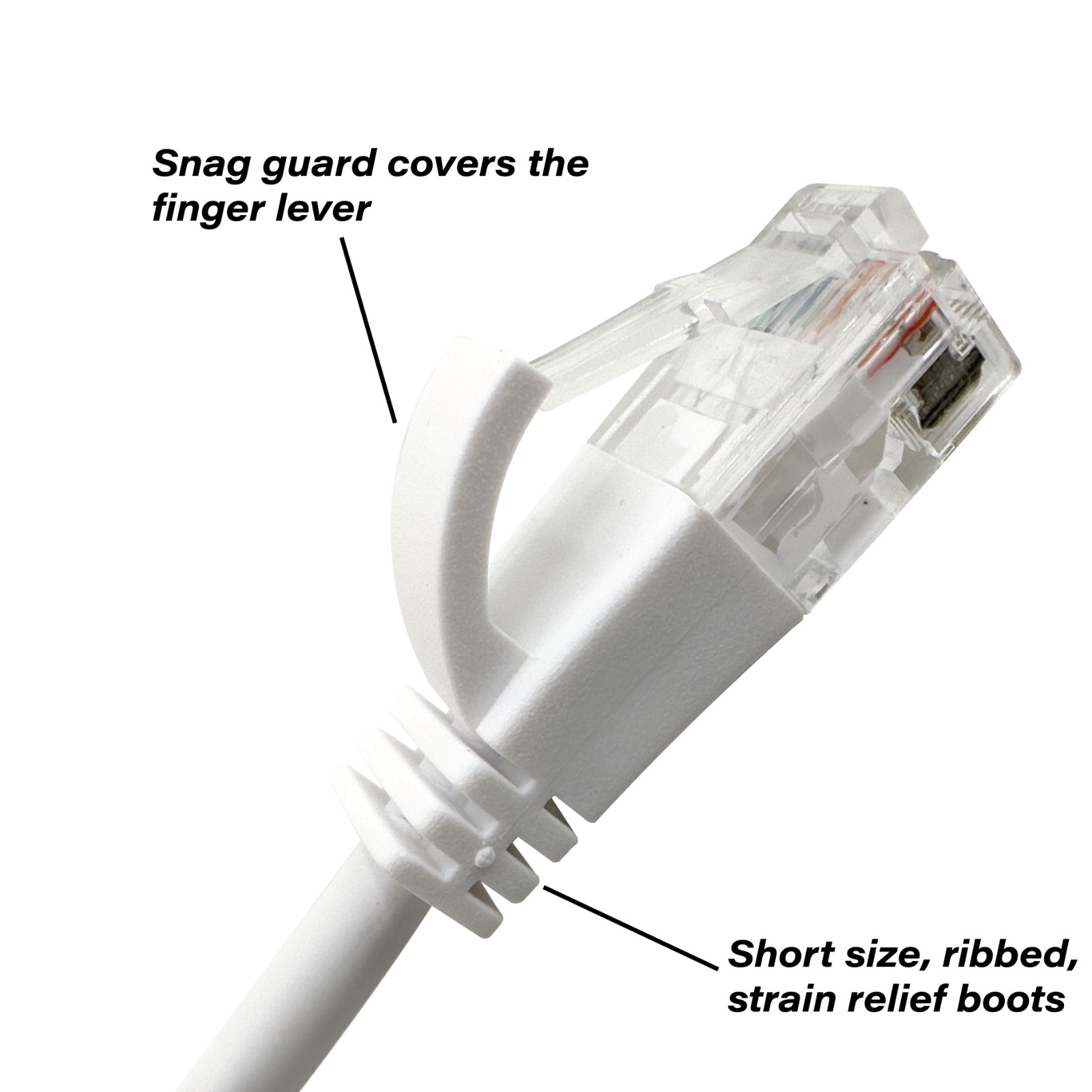 2250 Cat6a Short Boot White 1 Meter