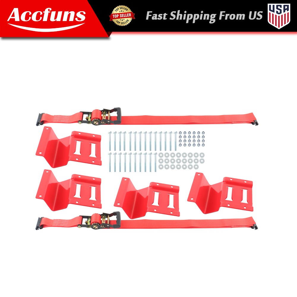 rail wheel 1 set red E-type guide  wedge + 8' red ratchet strap