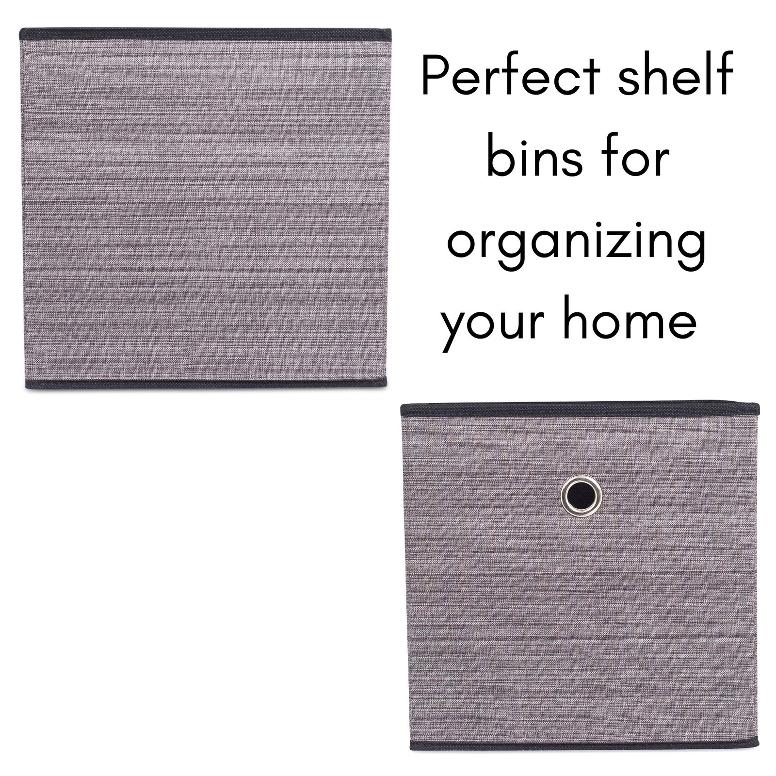 Canvas Storage Bin - 2 Pack - Grey - Box Container