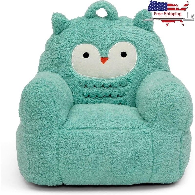 Cozy Plush Owl Toddler Chair Reading Relaxing Lounging Cuddly Companion New