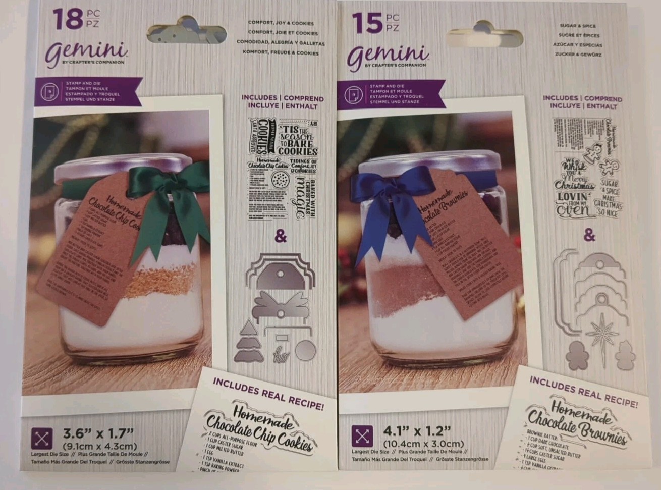 NIP Crafter's Companion Gemini Baking Recipe  Polymer Stamp & Die LOT 0277