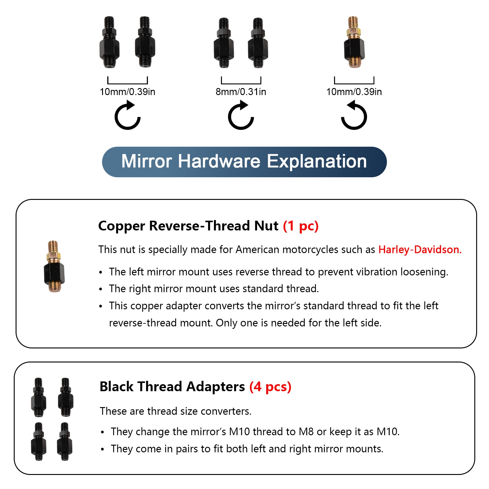 Black US Rectangular Motorcycle Rear View Side Mirrors For Honda Shadow Bobber
