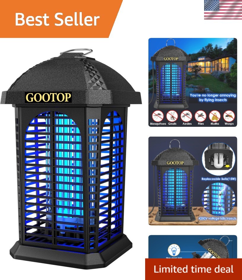 High-Impact 4200V Indoor/Outdoor Electric Mosquito Zapper with Vintage Look