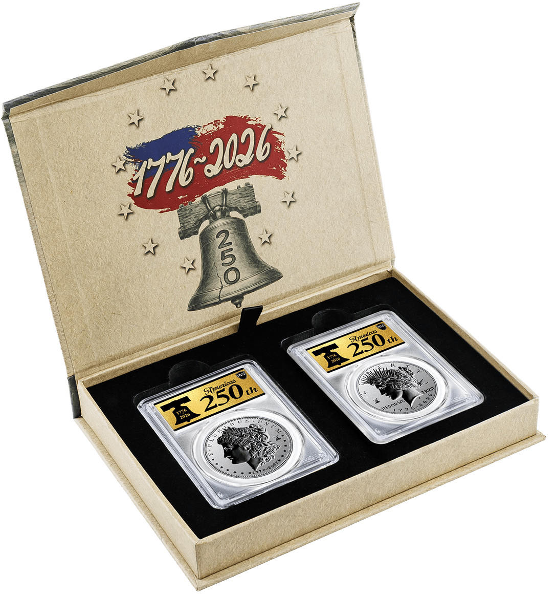 1776-2026 P Morgan & Peace Dollar Reverse Proof Set PCGS PR70 Advanced Release