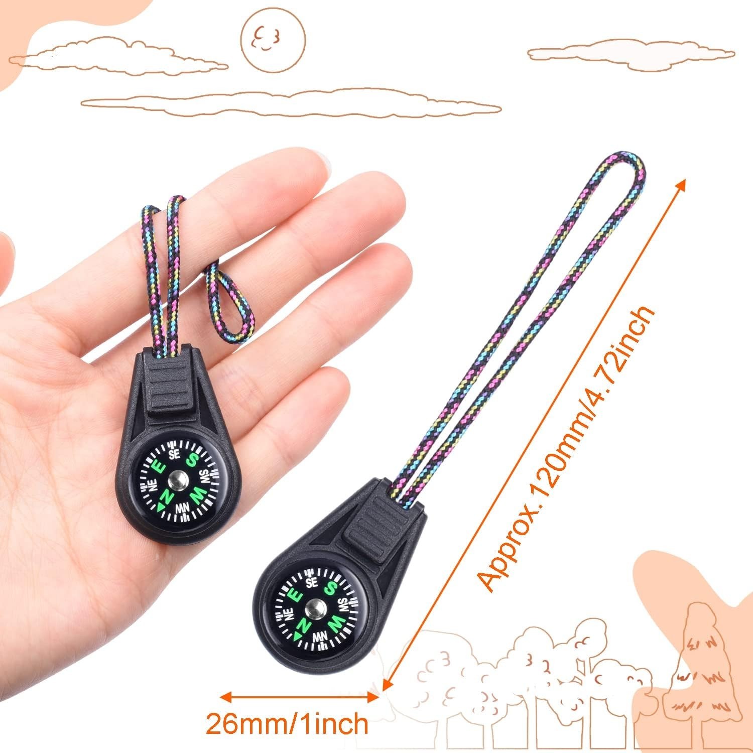 Compass Bulk Mini Compass for Navigation Lesson,Plastic Compasses for Party F...