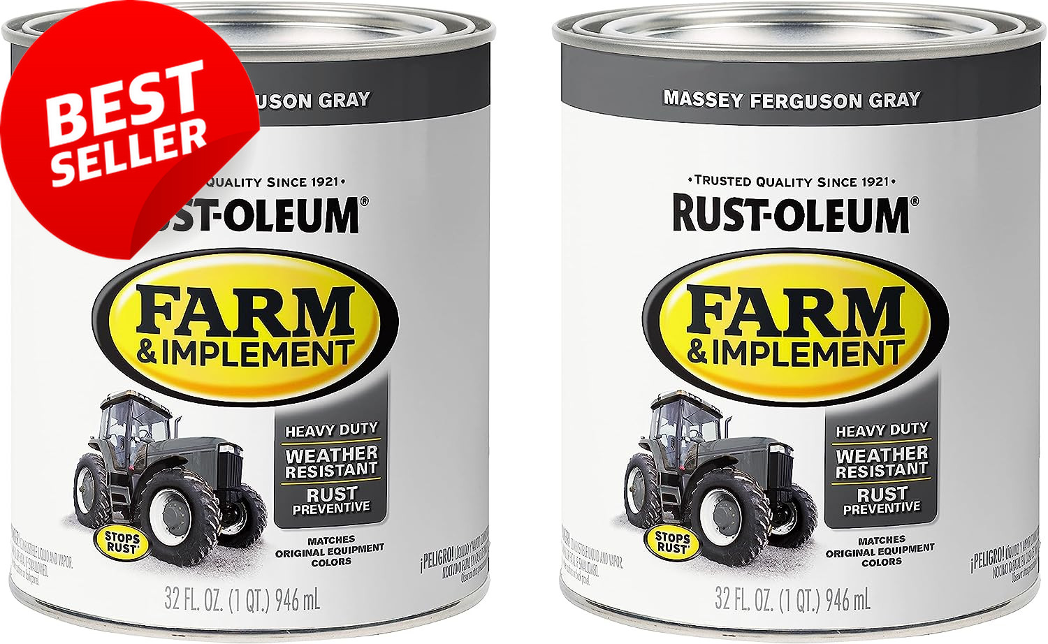 Farm & Implement Enamel Paint 2Qt Massey Ferguson Gray 280157-2PK 2-Pack