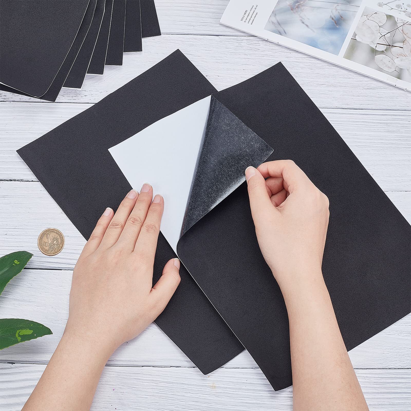 10PCS 1mm Thick Self-Adhesive Foam Sheet 8.3x11.8 Insulation Foam for Hallowe...
