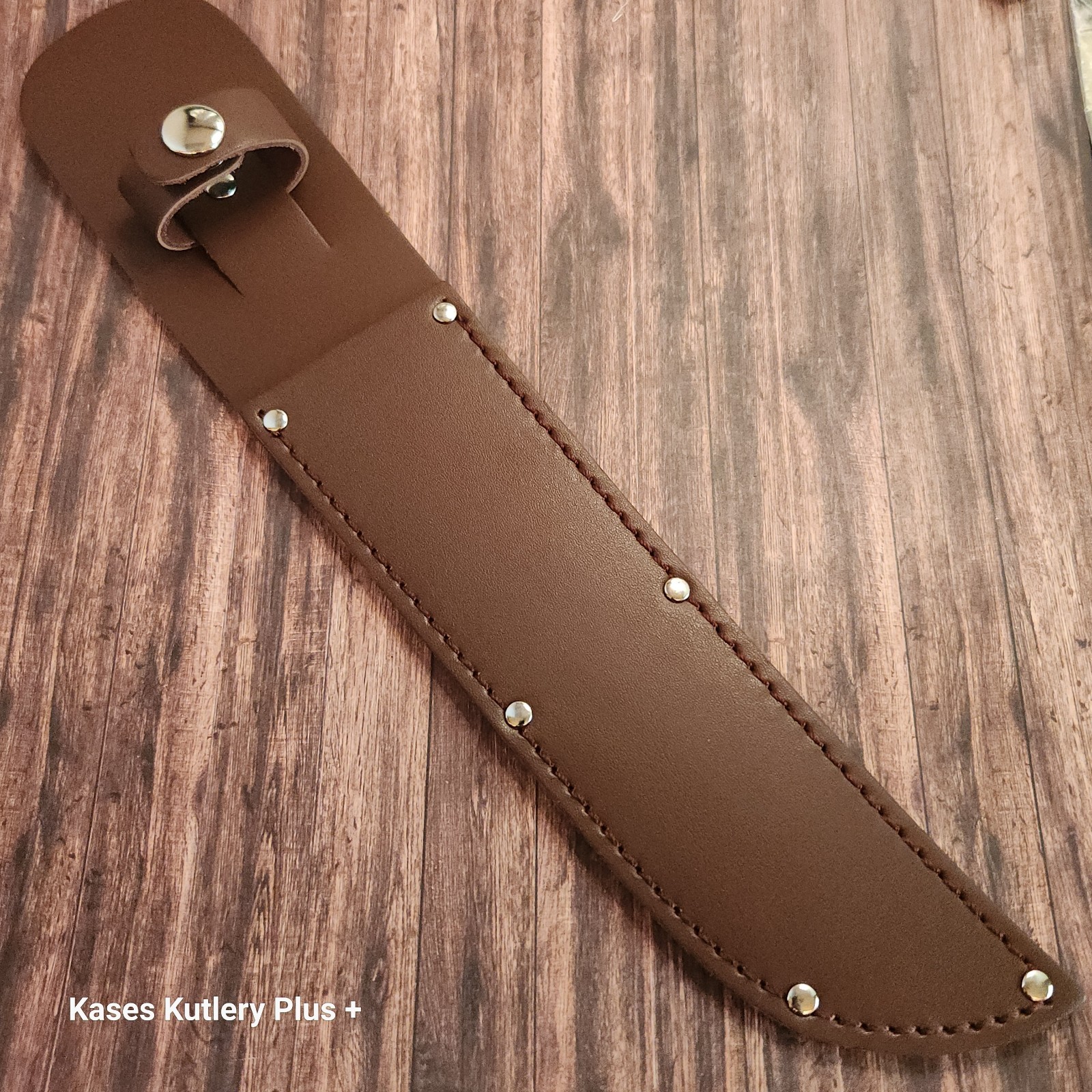 Brown Leather Replacement Fixed Blade Knife Belt Sheath Up to 8" Blade