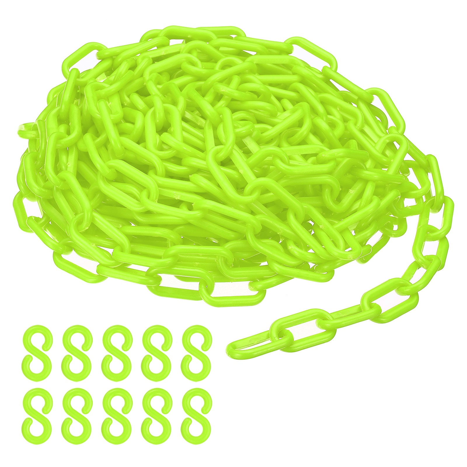 Plastic Chain32 FEET Safety Barrier Chain for Crowd Control 1/4inch(6mm) Green